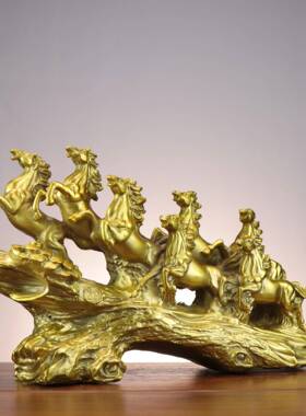 铜马八酒骏雄马摆件中式客厅ZNF办公风室柜子摆件装饰铜八马