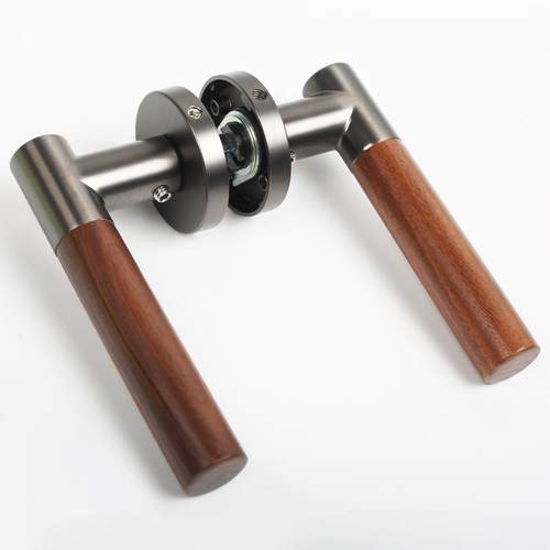 新中式通用型木门把手质复木风古原磁吸静音门锁卧JD-01室室内木