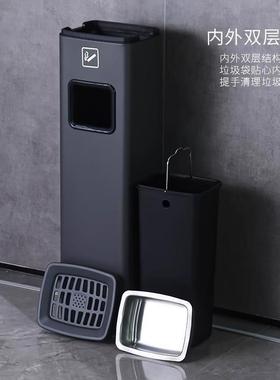 洗垃手间擦手纸锈钢桶大号商用大容PUD量立式方形无盖敞口圾直不