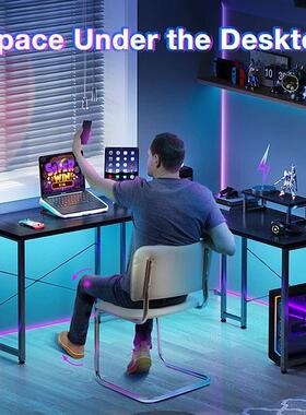 转CJO角台式电桌家居卧桌室书桌碳钎维黑电竞脑角落办公桌学桌习