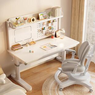 童学习桌学生家用升降写字桌课椅桌套装手UUT动升小降实木儿书桌
