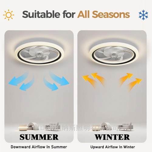 亚马逊热销款客47厅LED风扇灯工卧室智能厅遥110控V餐吊扇灯中山