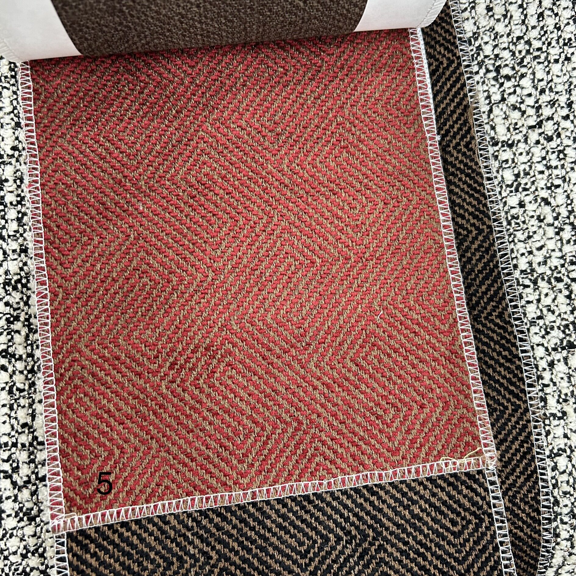 新中式回字纹雪尼尔提花沙发布