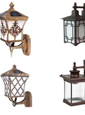 LE壁D新中式庭院室外墙灯太NNRl阳能防水ed壁能灯新中式太阳电壁