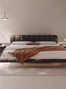 意式极简黑色代床轻奢泡芙AEI床悬浮床家用现包简式约软床主卧法