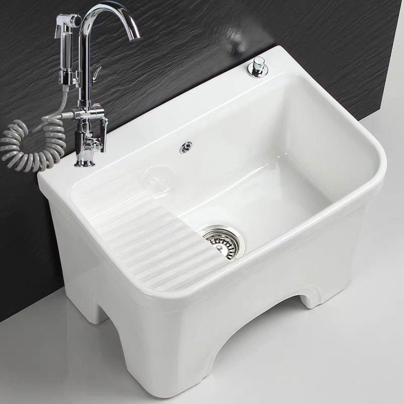 Kxh瓷超长拖把池316高特脚用大家号拖把池阳台陶墩布池搓衣板拖布