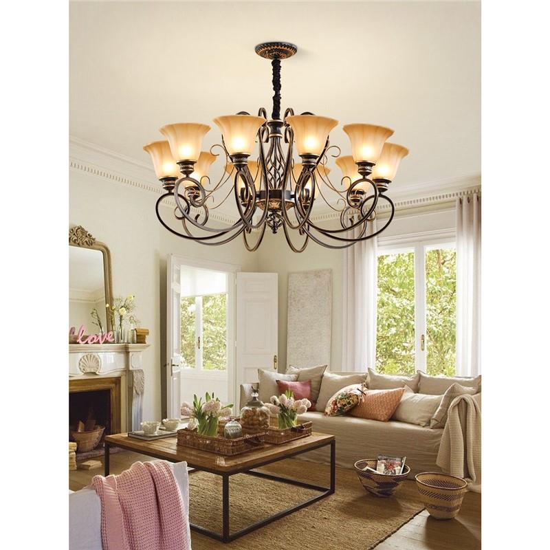 客厅灯吊灯美式复卧古具式田园简约轻奢高档奢华大气餐562厅室吊