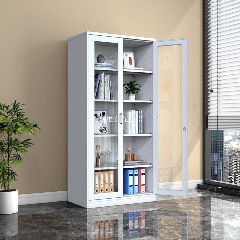 通玻文件柜办公室物财务证柜玻璃文件柜门档案资料柜多层凭铁皮储