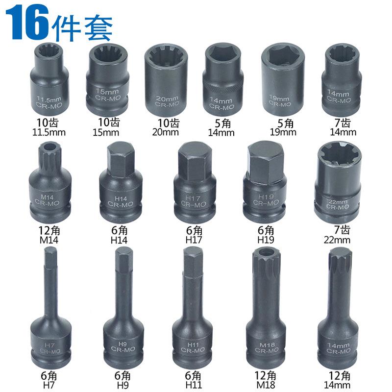 72大众奥卡宴奔驰丝刹车卡钳7分泵迪螺拆卸工具套筒批头工具10花