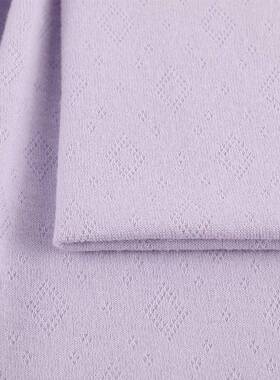 180菱g形移圈提花布OYP面罗纹提花针织布婴童提布透花气家居服料