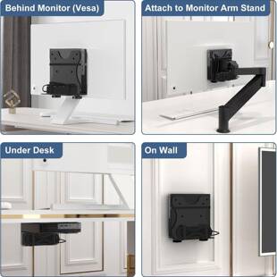 迷你安电脑客瘦户机可调支无品牌/架小主机箱ves装a挂架面板悬挂