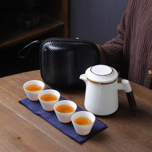 化羊玉白瓷户外茶壶露营便携茶具脂A46套装 快德杯商客务礼品可log