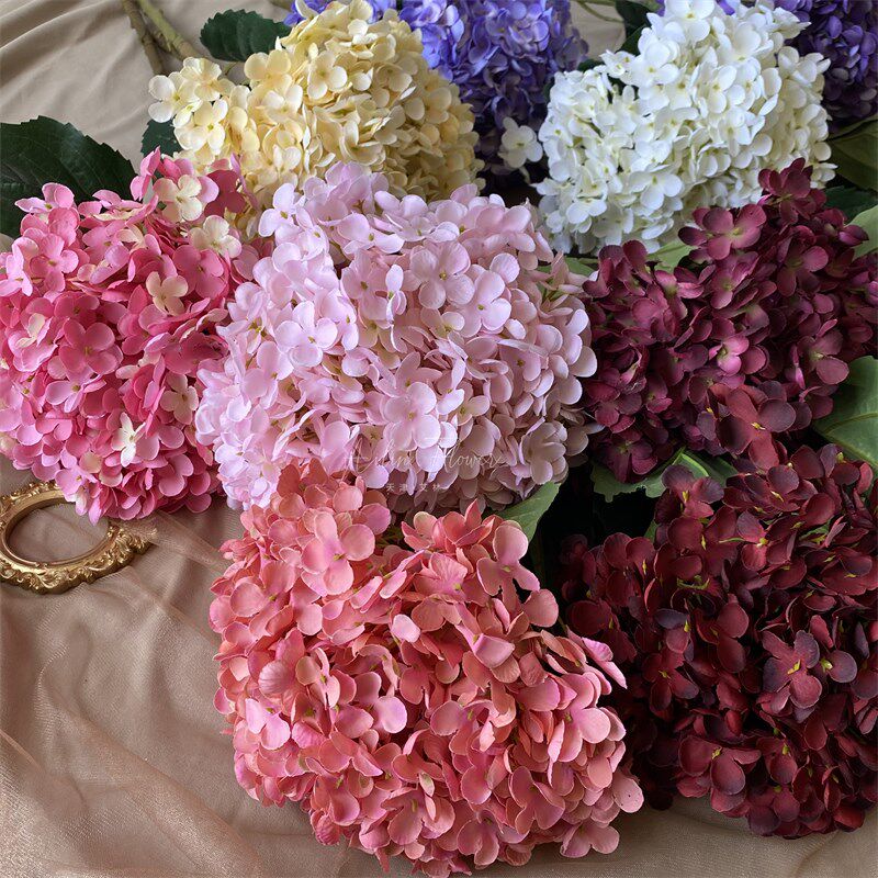 单球30cm霸王绣球花 仿真花婚庆插花大绣球花安娜绣球宝塔圆锥花