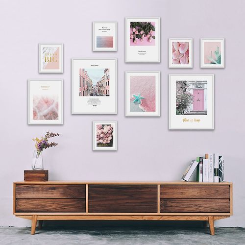 客厅餐厅墙面照片墙实木相框挂墙组合背景墙装饰定制洗照片免打孔