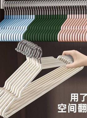 衣架加粗挂衣无痕加厚款衣撑挂学生宿晾EOY舍衣肩架子防滑家用衣