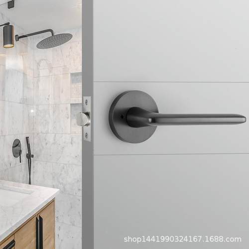 灰房色卫生间锁室内室实木门锁单舌卧木门锁家卫生间门用厕所门把