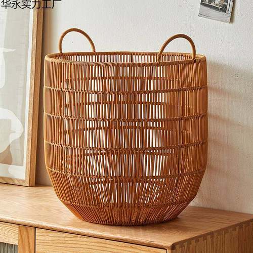 画收画桶纸书报编织塑料纳仿藤收书纳筒筐书房字画卷华f5D0BK轴篮