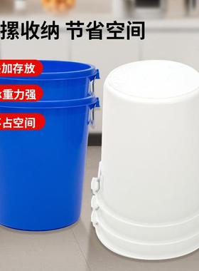 珠江号大白桶用PSQ户外储水桶洁家用储水清大容量圆桶白色大垃圾