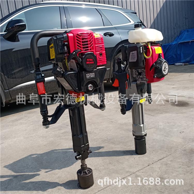 桩647手机提险式汽油动力方管角钢植入打桩工程抢便携式立柱打锤