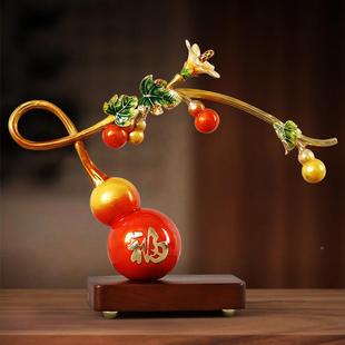 珐琅彩五安福临门家M965A福禄平摆件新厅中式 饰品乔迁 客玄关居装