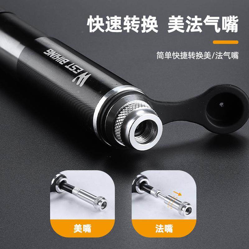 骑者自行车打气筒便携式气压表高压YP07111360P西I美1法嘴山地公
