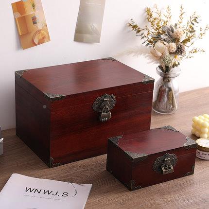 樟木复带古盒子香樟锁密码木箱木盒木收纳CY-6859木质实木储物箱