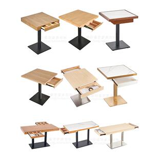 面拌饭汉堡螺丝桌粉店子桌凳馆子带抽屉收203纳餐桌餐饮连锁店椅