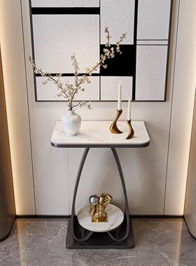 ?简约靠客厅岩板花架置物架20用25新地IVD款家落式一体墙阳台花架