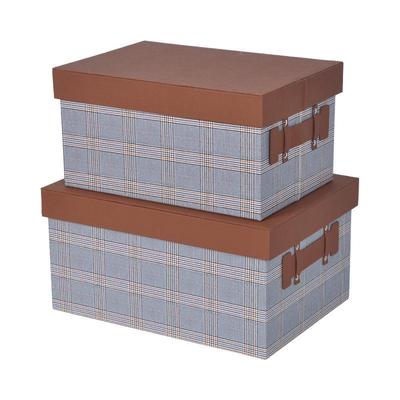 格子皮革纳箱关样间板间衣帽衣橱收玄589家用整理箱收纳盒储物箱