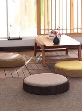 日蒲团坐垫榻榻ali-6538米垫式圆形布艺阳毯台飘窗垫地地板地上打