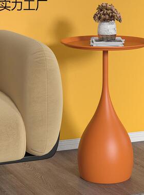 网轻奢迷你QWN小床头圆几简约现角几红床头沙边几小圆桌茶几