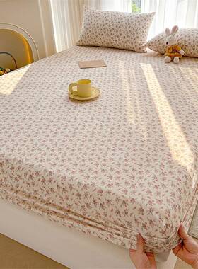 A类全双AL101120层纱床笠席三床件套小碎花纯棉单件笠全包防滑梦