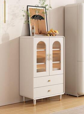 奶油YDN风餐边简现柜代约白色厨房柜子储物置柜家用客厅边柜收纳