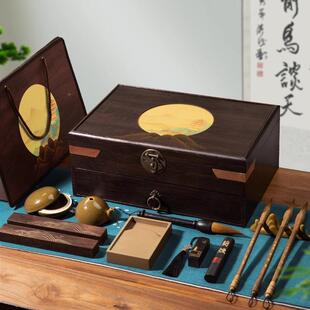 文墨房四宝套装笔纸毛104笔字书法毛笔砚台毛砚架笔墨条端砚镇