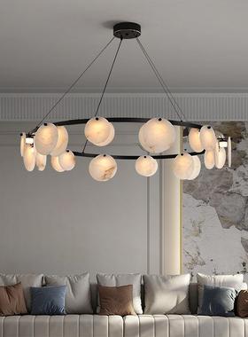 新天室然云石客厅大32087气款吊灯现代简约卧餐厅样板间设计大厅