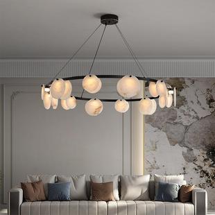 新天室然云石客厅大32087气款 吊灯现代简约卧餐厅样板间设计大厅