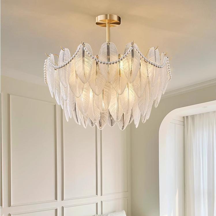 澳洲a轻奢法式灯客厅s吊温馨复古玻a璃卧室灯76175网红大气家用大