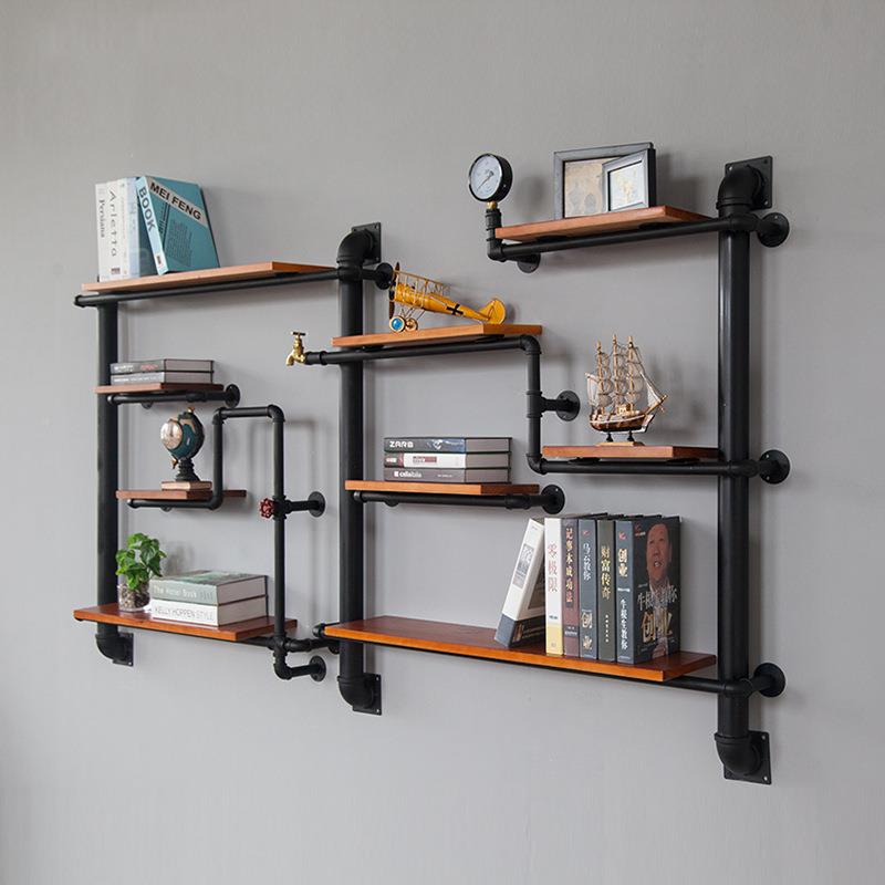 美工yy-018业风创意铁艺置物架居家客厅上纳墙侧式挂多层收侧挂书