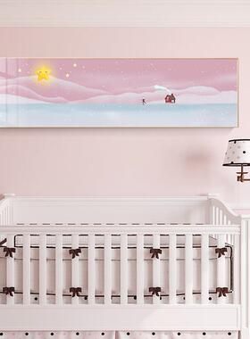 粉蓝色浪6055浪漫室漫温馨卧装饰画情侣婚房墙面画女孩卡儿童房挂