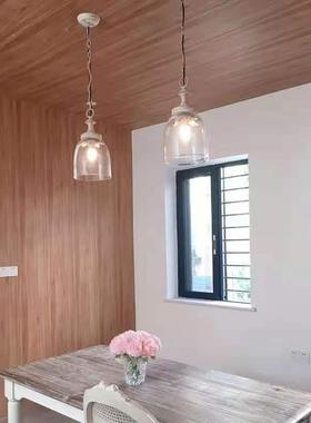 美店式厅乡村创意简约木艺玻璃50199吊走灯客餐厅廊卧室服装吧台