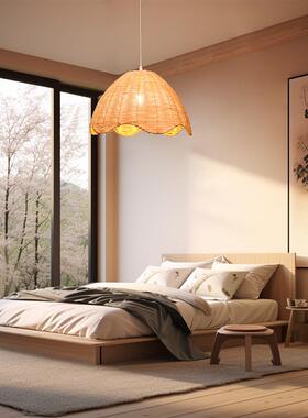 简约荷吊民宿商用高档新式中现花灯63154代古风餐厅竹藤客厅吊灯