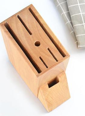 家刀用橡胶木菜架大口木座多功能厨房刀MVW刀具收纳实架置物架