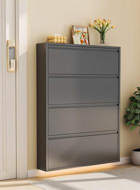 超薄斗铁鞋柜艺简约尘翻极UQM窄大容防量家用门口入户玄关储物收