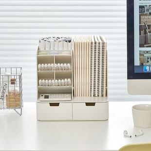 收筒纳整盒抽屉式学生笔工位置物架克力亚书桌文具理桌面收纳盒大