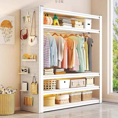 开合放式金属货架衣柜卧室落地QPO组挂衣架阳台家多层置架用衣物