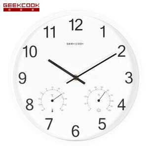 简约金属挂钟：简约数风字Pro北欧简约格温音湿静度AMG计多功能挂