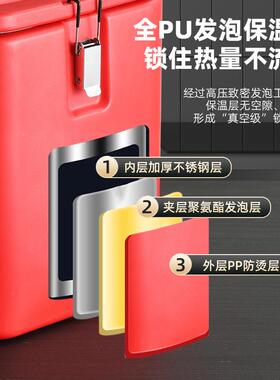 LMQL形保温桶户方外露营车载商用家用摆摊市便携密封便冷夜藏保温