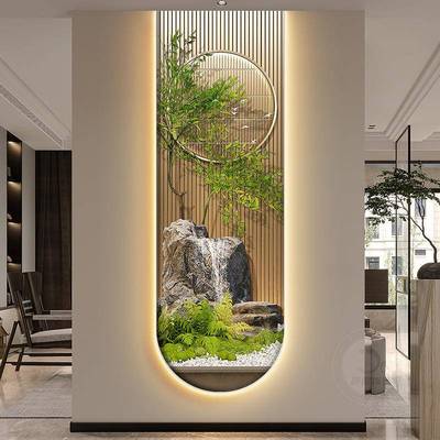 新户中式竹报平安关装饰画细富贵竹入长条挂画ALE楼梯走廊带灯玄