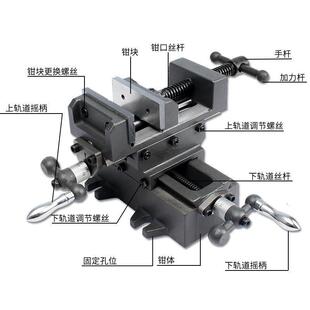 十平口钳精双向移动台钻密台钳铣床字重型FBJ台虎钳夹具作台滑工