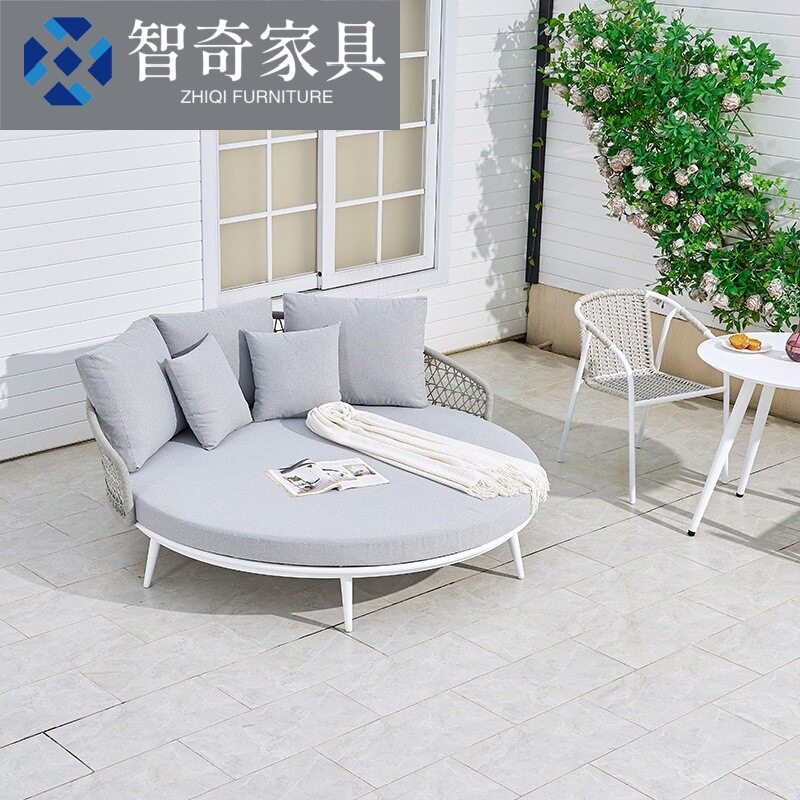 户外高端编藤大圆躺床